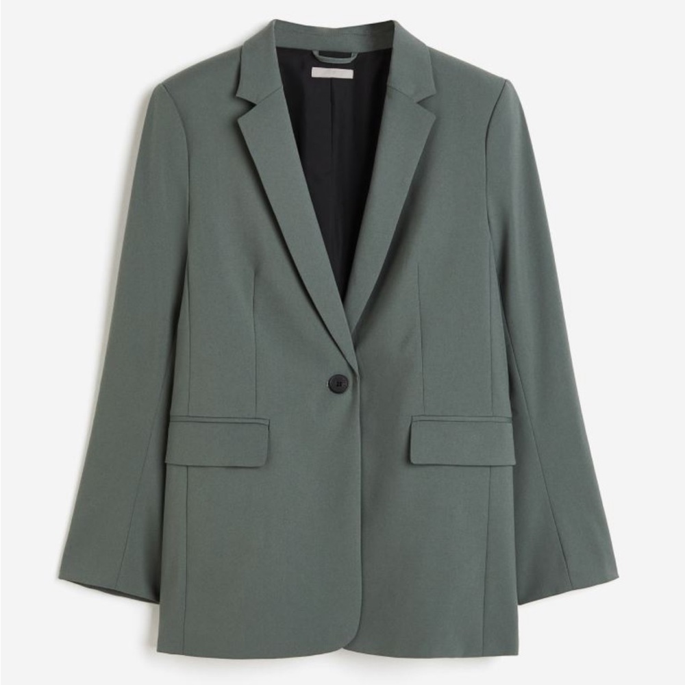 H&M single breasted blazer in dark green, small - brand new never been worn